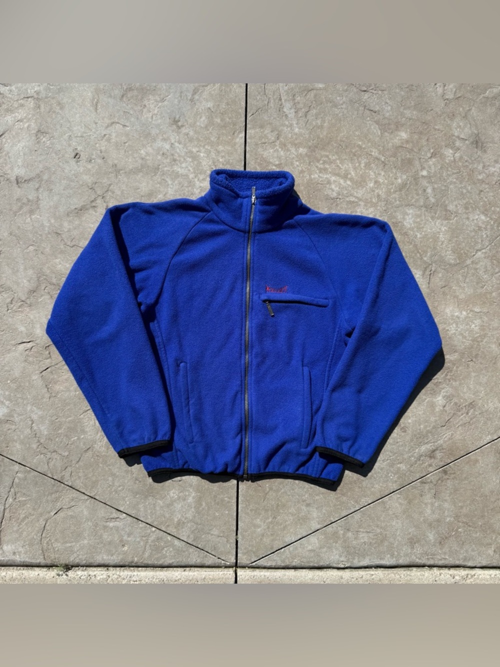 Vintage 90s Marker Polartec Blue Full Zip Fleece Jacket Made In USA